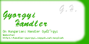 gyorgyi handler business card